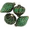 Northlight 4ct Green with Gold Glitter Onion and Finial Glass Christmas Ornaments 4.75"